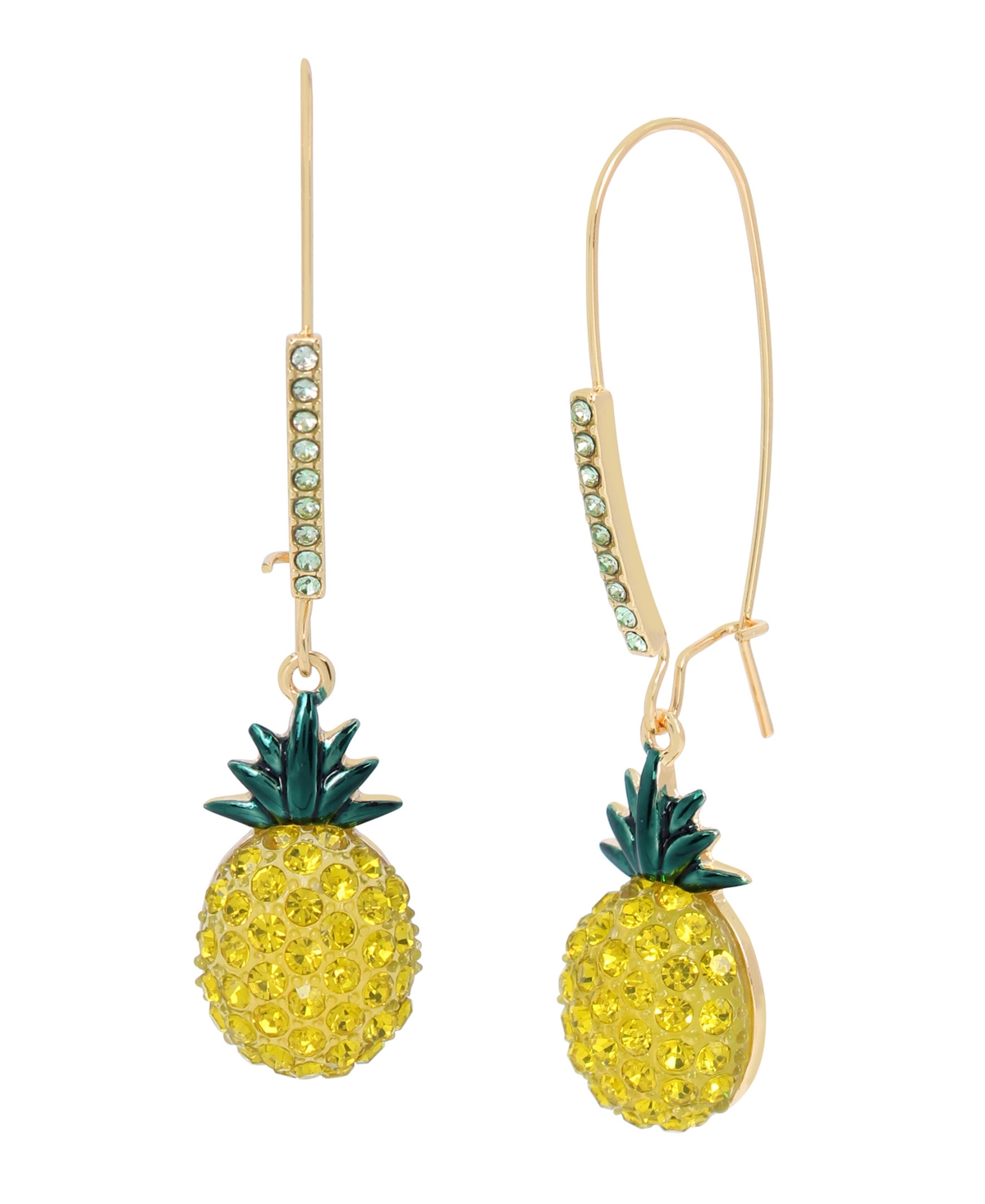 Faux Stone Pineapple Dangle Earrings - Yellow