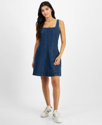 Tinsel - Juniors' Denim Seamed Fit & Flare Dress