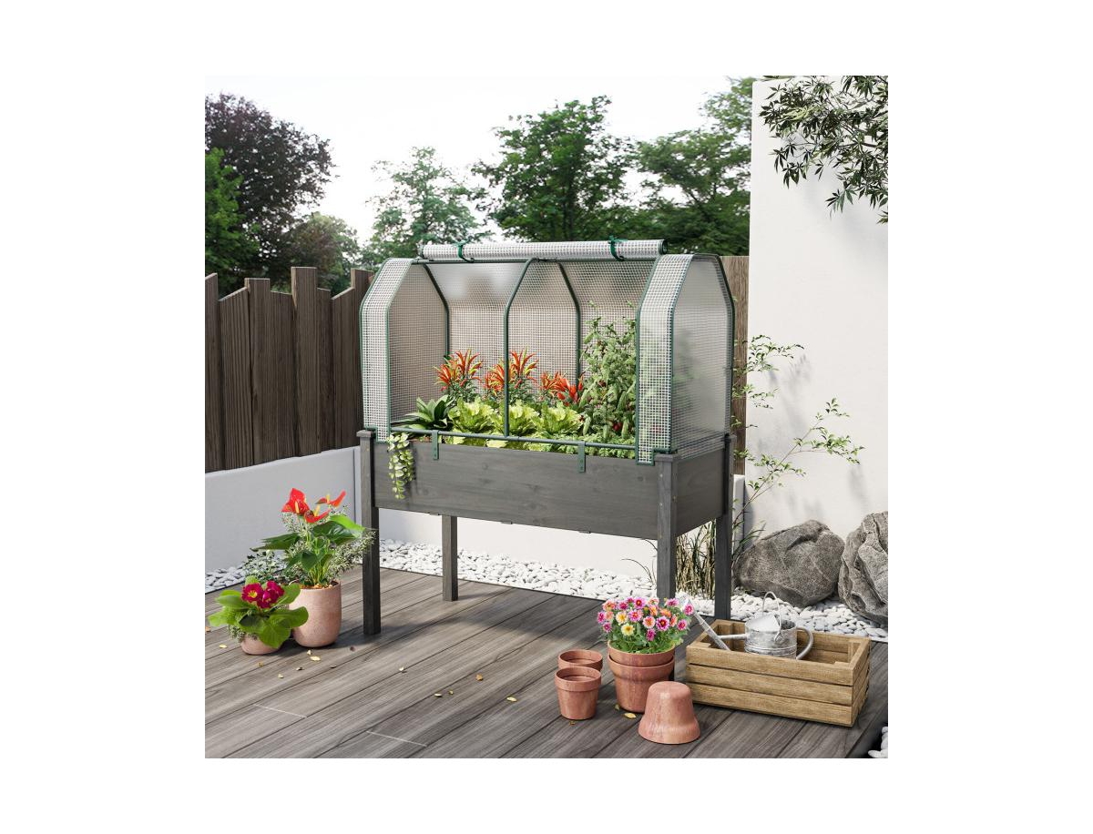 Slickblue 47.5 x 21.5 x Inch Mini Greenhouse with Roll-up Zipper Door - White