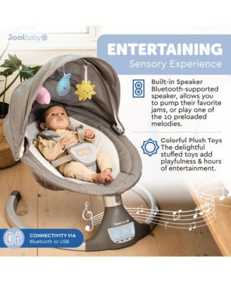 Nova Swing for Newborns - Electric Motorized Infant Swing, Bluetooth Music, 10 Preset Melodies, Remote (Updated Model, Gray)