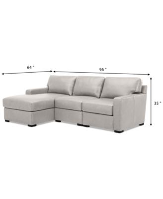 Radley 3-Pc. Leather Modular Chaise Sectional