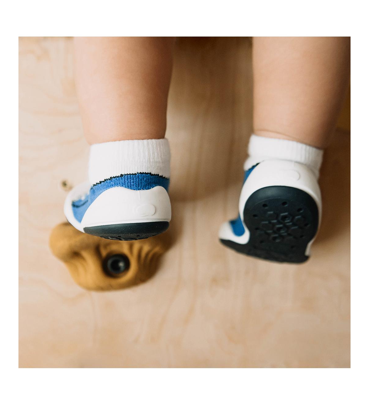 Komuello Infant Girl Boy Breathable Washable Non-Slip Sock Shoes Sneakers -- Blue