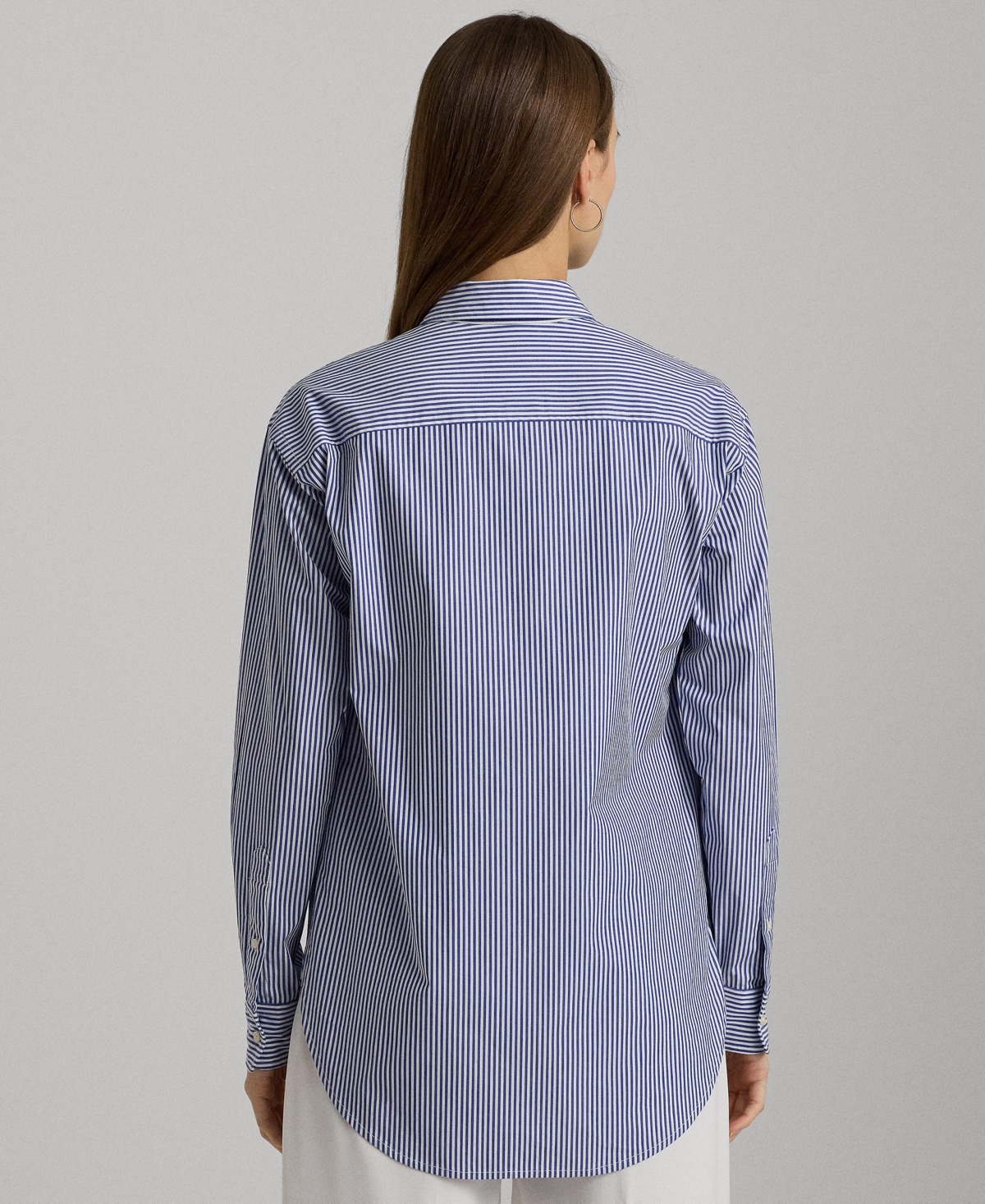 Lauren Ralph Lauren Women's Striped Long-Sleeve Shirt -wht