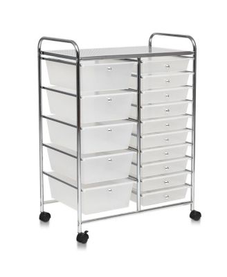 15-Drawer Utility Rolling Organizer Cart Multi-Use Storage