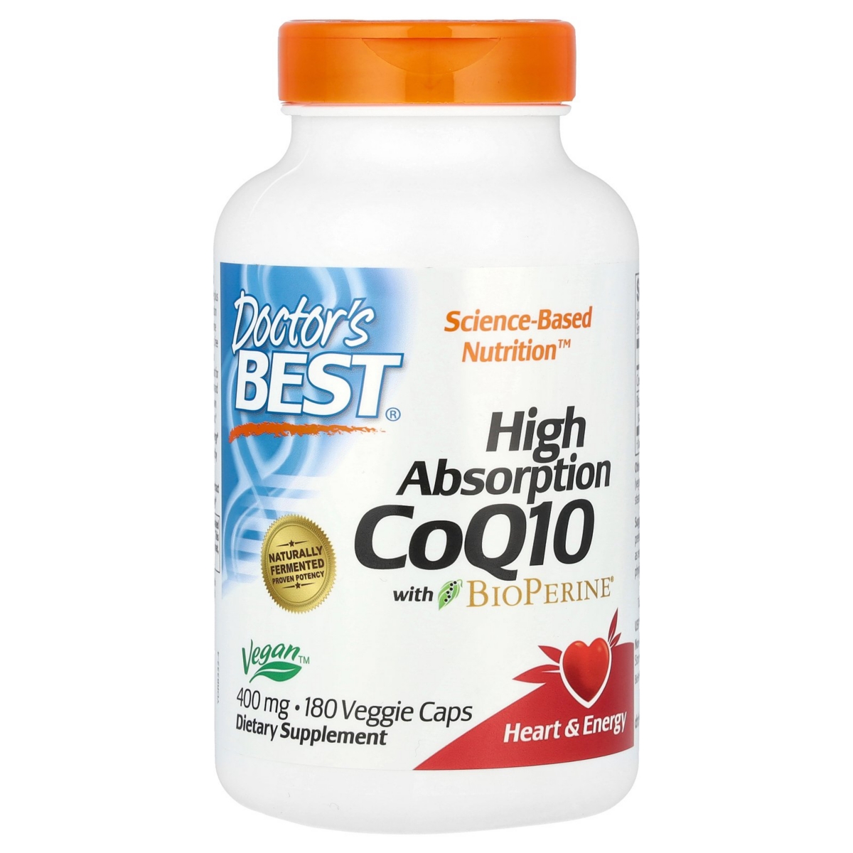 High Absorption CoQ10 with BioPerine 400 mg - 180 Veggie Caps - Assorted Pre-pack (See Table
