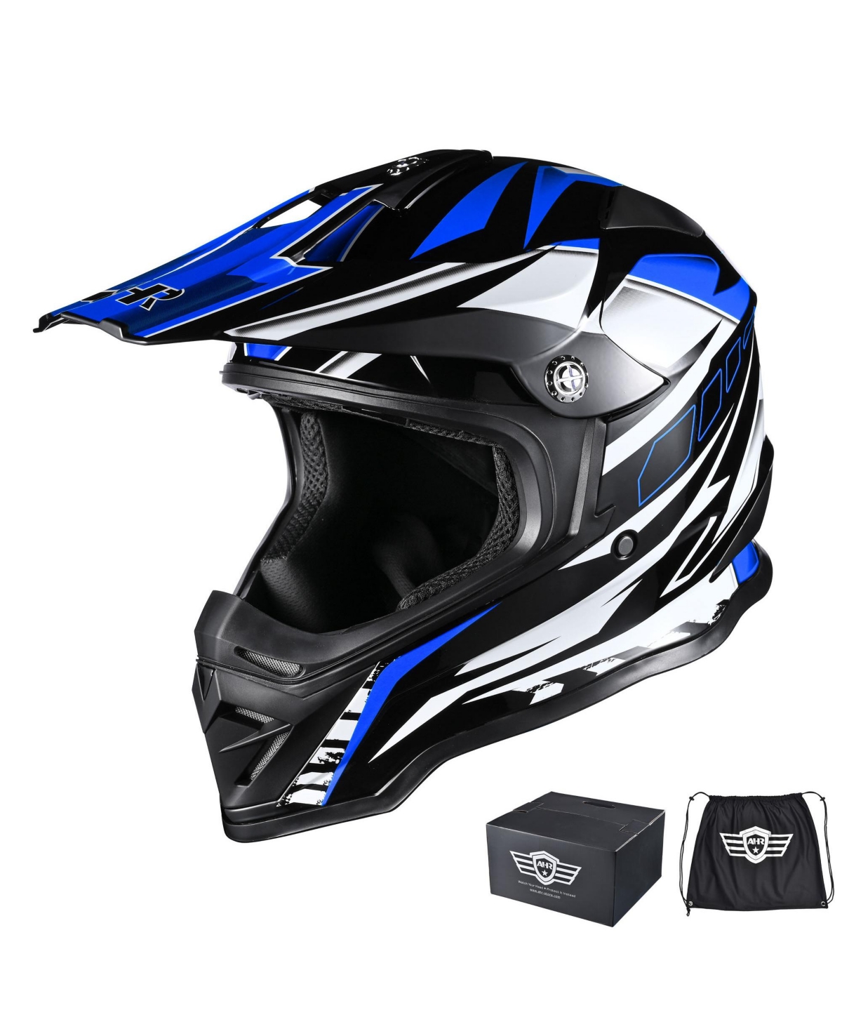 H-VEN25 Full Face Helmet Dot Adult Outdoor Motocross Off-Road Dirt Bike - Blue