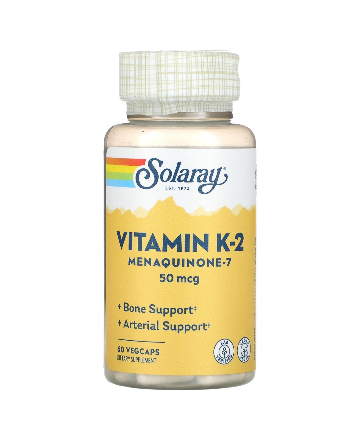 Vitamin K-2 Menaquinone-7 50 mcg - 60 VegCaps - Assorted Pre-pack (See Table