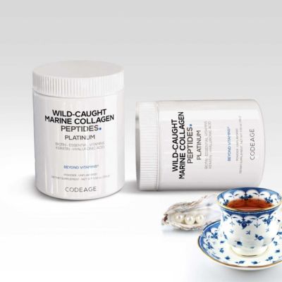 Marine Collagen Protein Powder Supplement Platinum - Biotin 10,000 mcg, Vitamin C, D3 & B6, Keratin, Hyaluronic Acid, Niacin, 11.50 oz