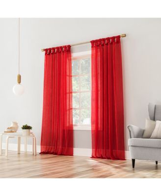 Krista Holiday Twist Tab Sheer Tab Top Curtain Panel