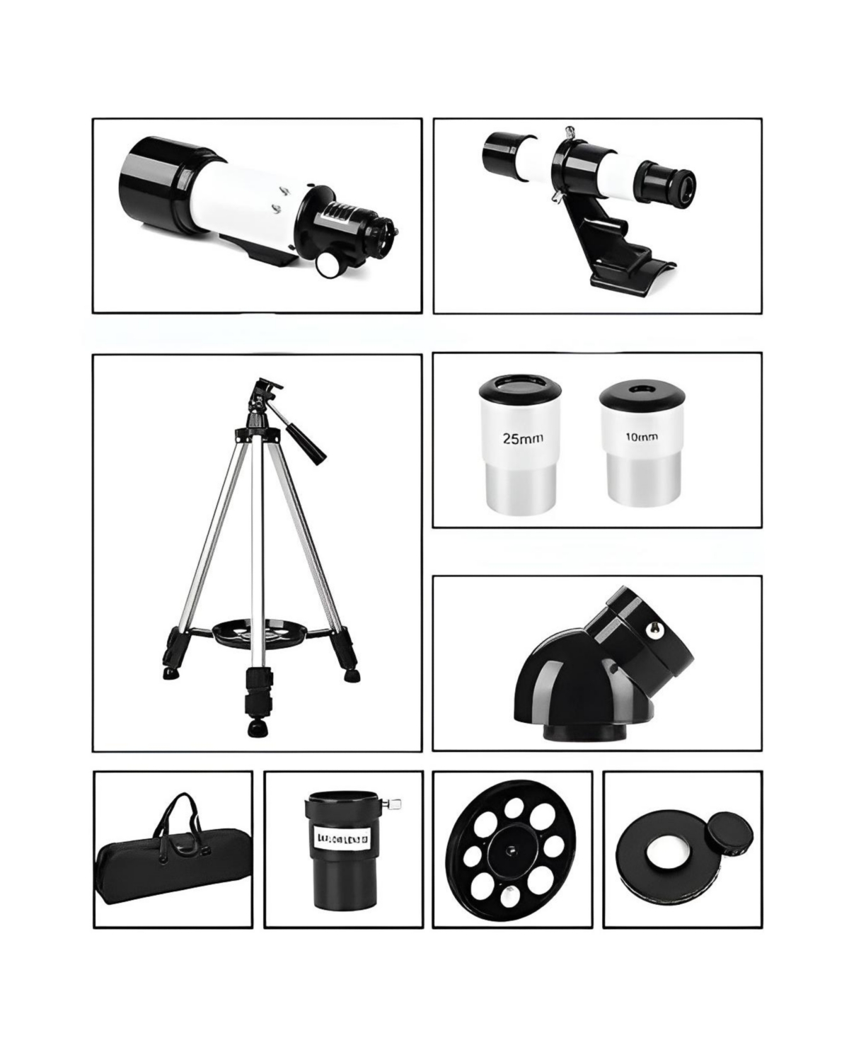 Sugift Telescope 70mm Aperture 400mm Az Mount Telescope with Stand and Phone Adapter for Kids, Adults and Beginners- White