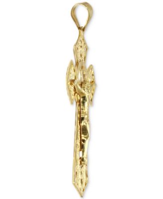 Filigree Crucifix Fancy Openwork Cross Pendant in 10k Gold