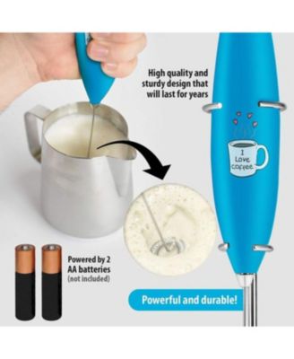 Handheld Milk Frother Stainless Steel Single Whisk with Stand