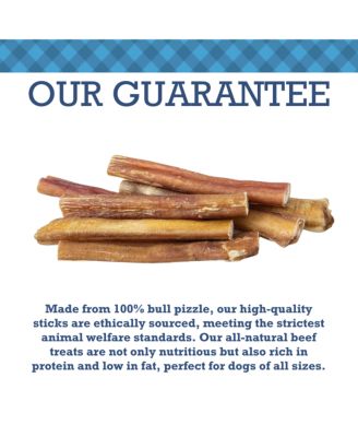 12-Inch Standard Bully Sticks (10-Pack) - All-Natural, High-Protein, Low-Odor Dog Treats