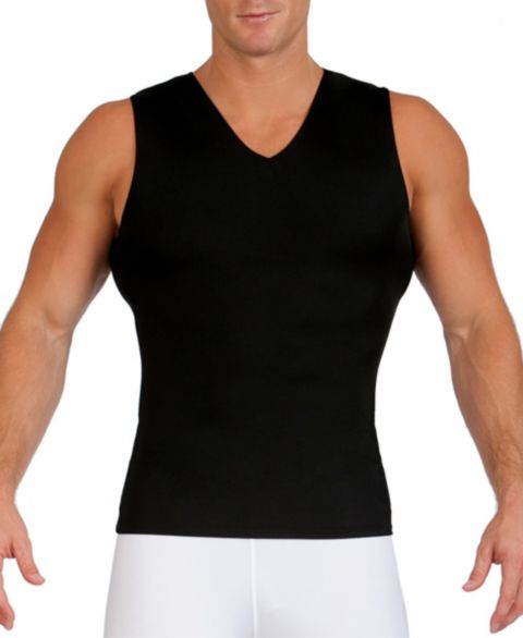 Мужская рубашка Instaslim Power Mesh Compression Sleeveless V-Neck, цвет: Чёрный