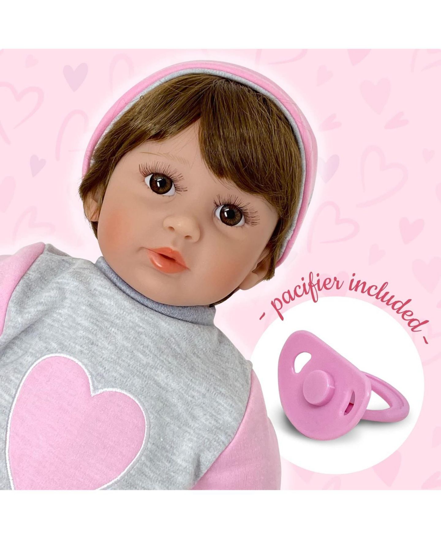 Детская кукла The New York Doll Collection 22 inch Realistic Looking Baby Doll, цвет: Розовый — фото 4