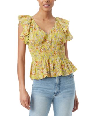 Sam Edelman - Women's Nyra Cotton Flutter-Sleeve Blouse