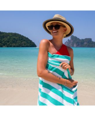 California Cabana Beach Towel (4 Pack, 30x70 in.), Striped, Soft Ringspun Cotton, Oversized Cabana Pool Towel