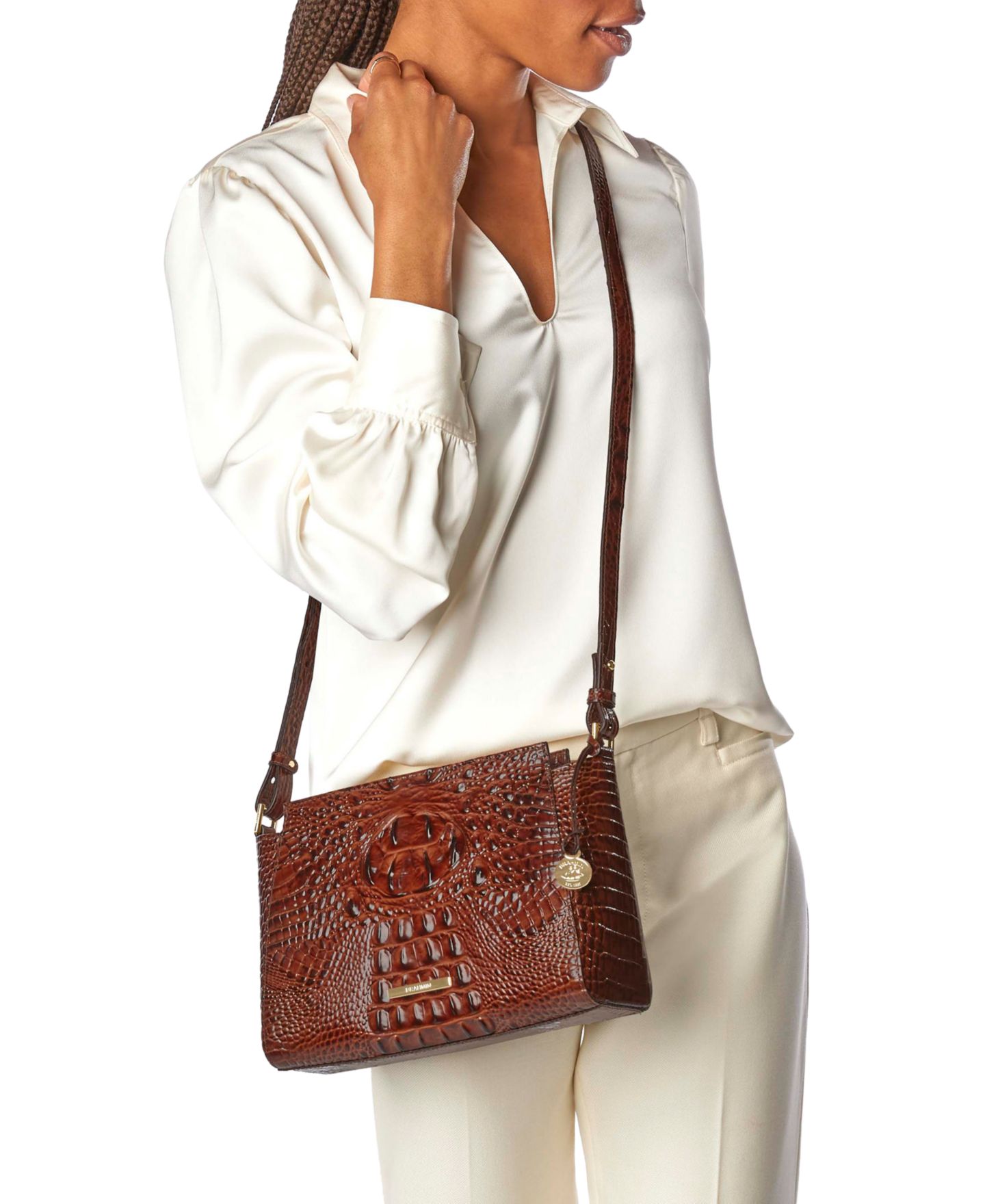 Женская сумка Brahmin Hillary Small Leather Crossbody, цвет: Softscape — фото 6
