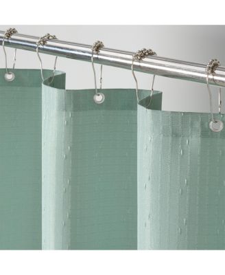 Host & Home Raindrop Stripe Textured Shower Curtain Set with 12 Metal Rolling Rings, Weighted Hem, Rust-Proof Grommets, Fine 100% Polyester Yarn, 72x72, Three Proof Treatment Repels Water, Stains, & Oil