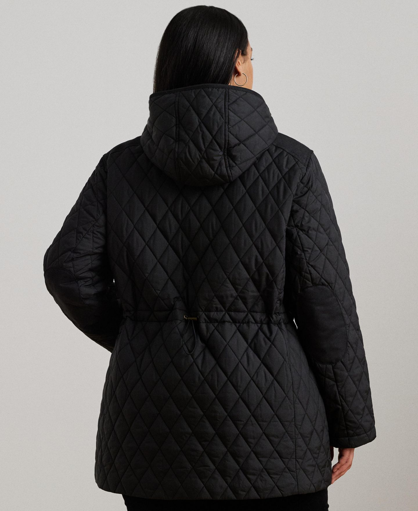 Женское пальто Lauren Ralph Lauren Plus Size Hooded Anorak Quilted Coat, Created for Macy's, цвет: Чёрный — фото 2