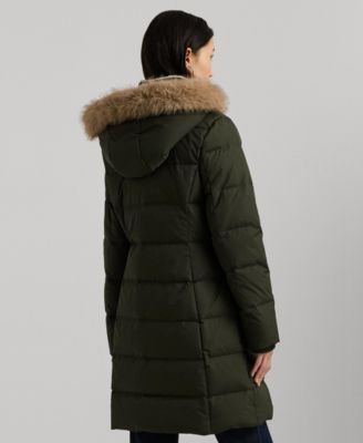 Lauren Ralph Lauren Women's Faux-Fur Hooded Puffer Coat - Macy's
