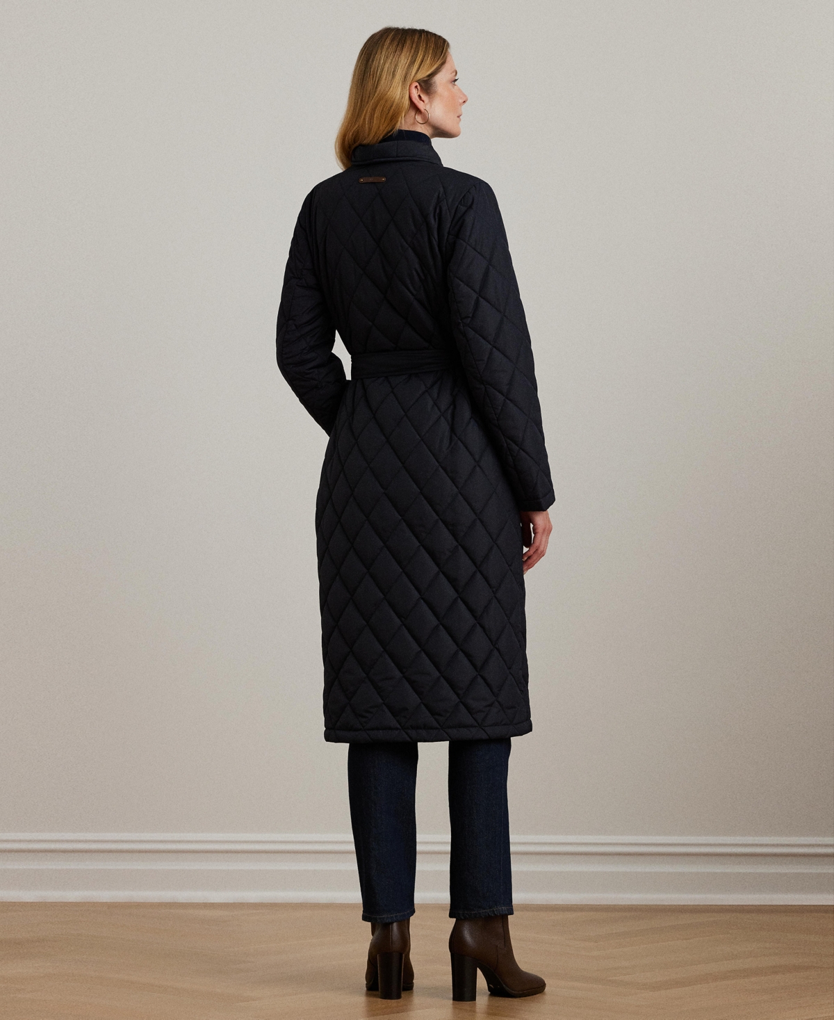 Lauren Ralph Lauren Women's Asymmetric Belted Quilted Coat