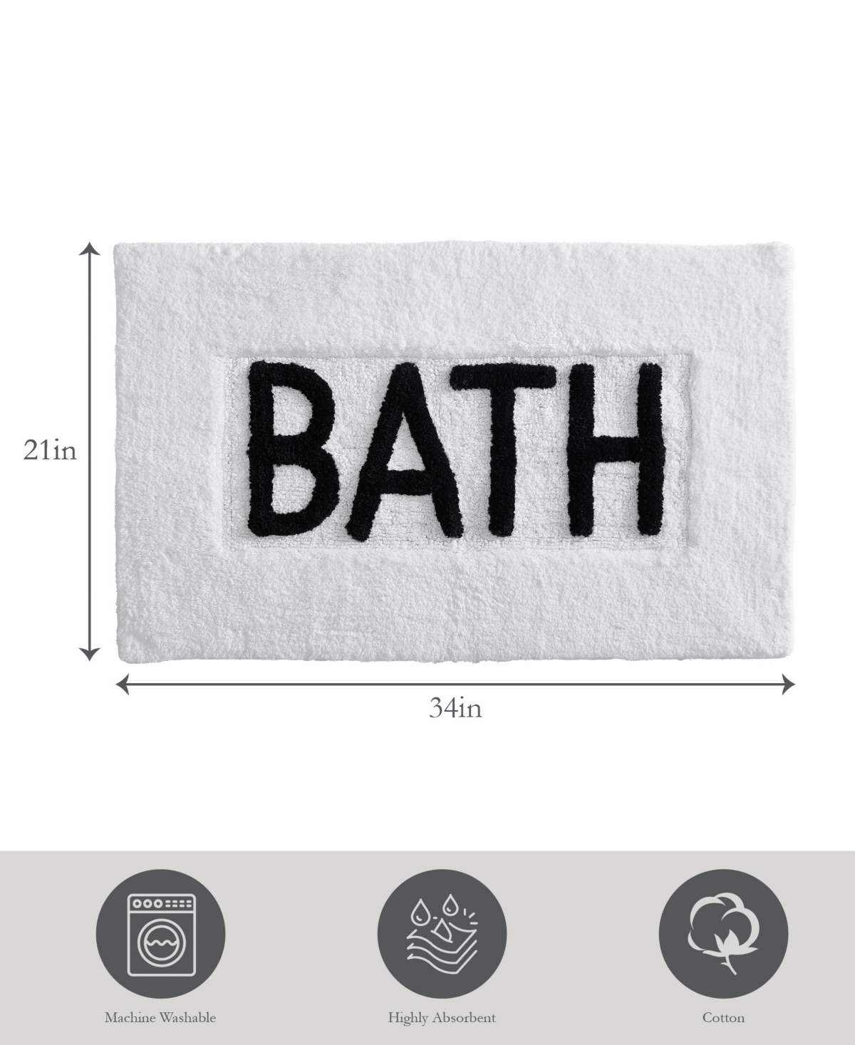 Jean Pierre Tufted Bath Rug, 21" X 34" In Black