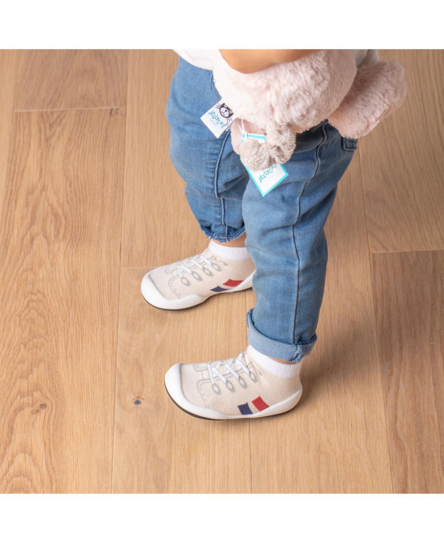 Носки Komuello Infant Girl Boy First Walk Sock Shoes Runner - Light Beige — фото 5