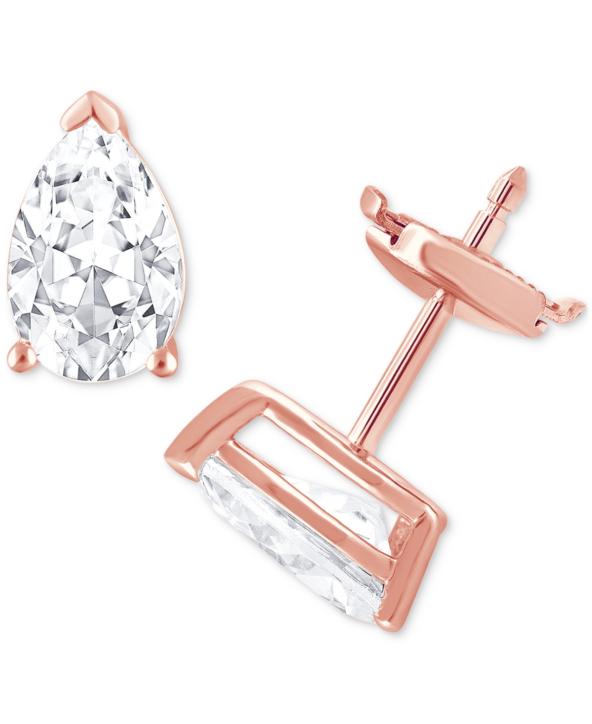 Shop Badgley Mischka Certified Lab Grown Diamond Pear Stud Earrings (5 Ct. T.w.) In 14k Gold In Rose Gold