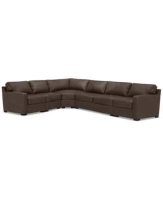 Furniture - Radley 5-Pc. Leather Wedge 113" x 148" L Shape Modular Sectional
