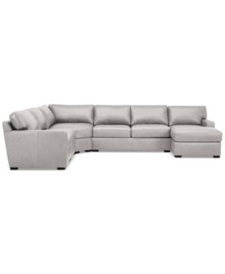 Radley 148" 5-Pc. Leather Wedge Modular Chase Sectional, Created for Macy's
