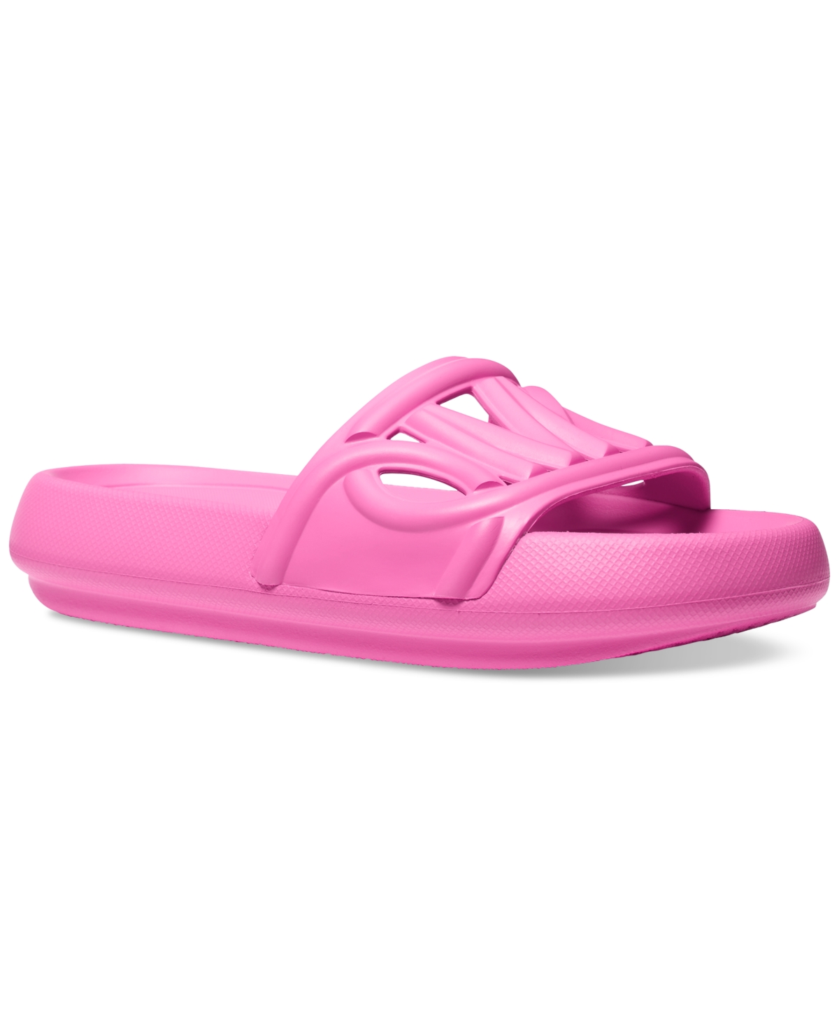 Shop Michael Kors Michael  Mmk Splash Slide Sandals In Cerise