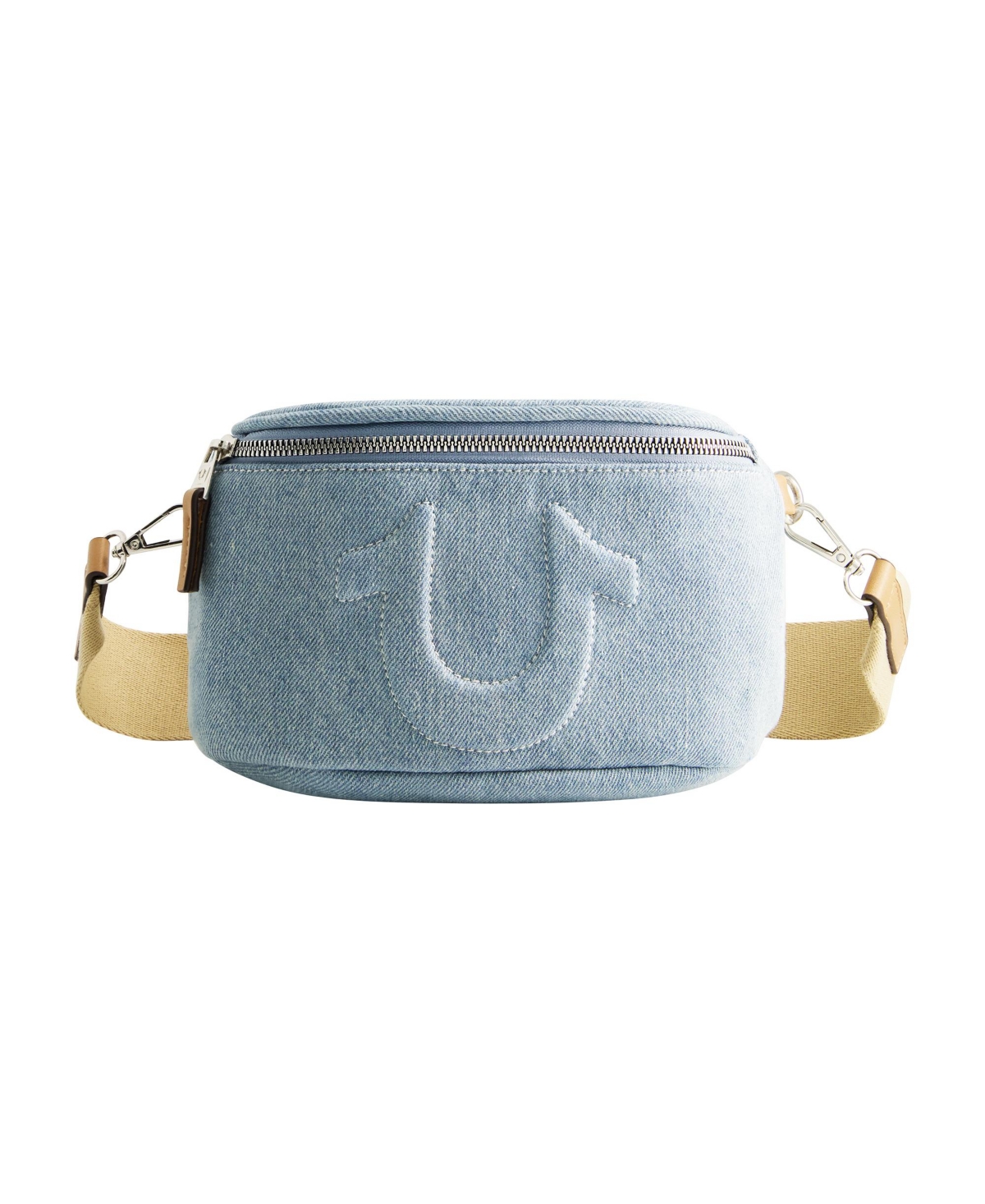 Stitched Horseshoe Belt Bag - Light blue
