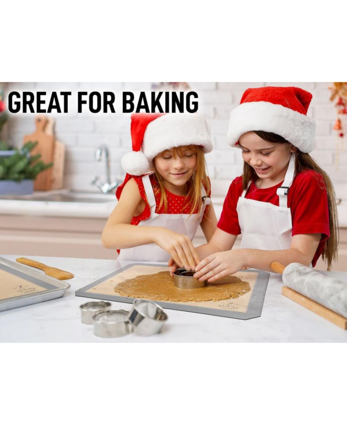 Zulay Kitchen (2 Pack) Silicone Baking Mat Sheet Set - Reusable Baking Mat Nonstick