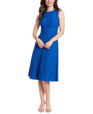 Calvin klein eyelet fit & flare midi dress best sale