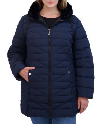 Nautica faux fur puffer coat best sale