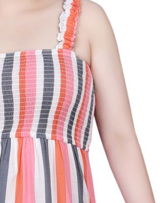 Petite Smocked-Bodice Tiered Midi Dress