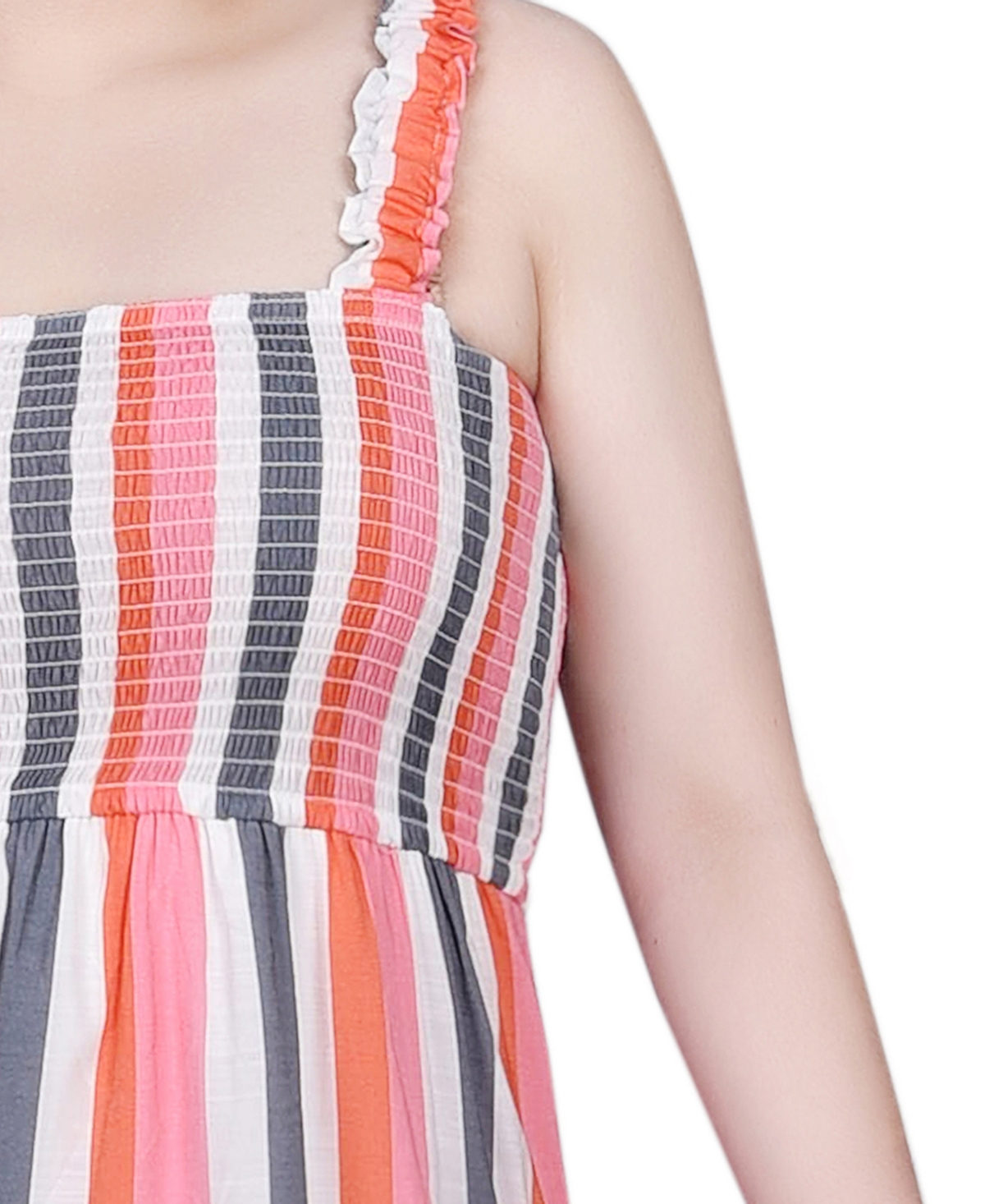 Ny Collection Petite Smocked-Bodice Tiered Midi Dress