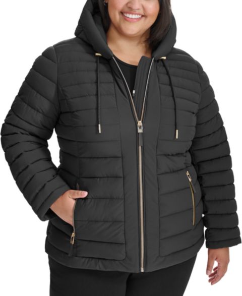 Женские куртки Tommy Hilfiger Plus Size Hooded Packable Puffer Coat