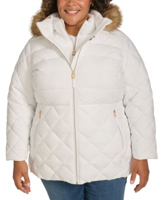 Tommy Hilfiger Plus Size Faux Fur Trim Hooded Puffer Coat Created for Macy s Macy s