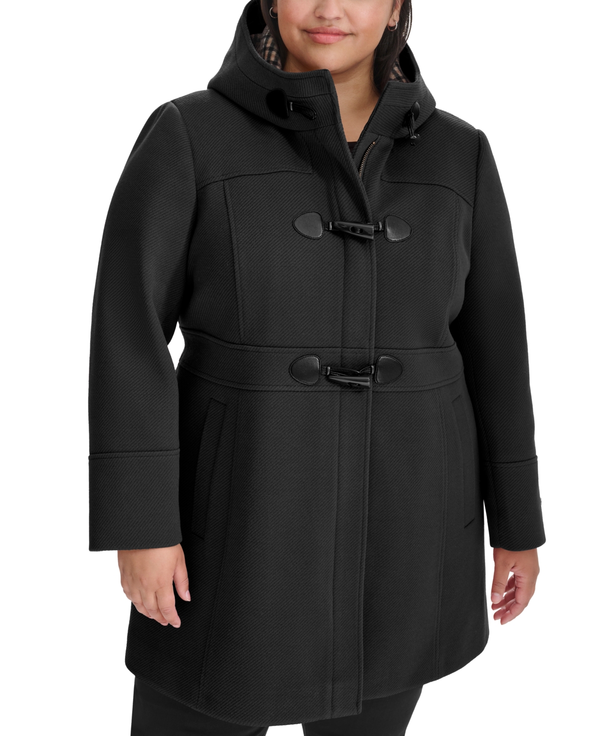 Tommy Hilfiger Plus Size Hooded Toggle Walker Coat, Created for Macy's