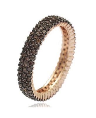 Suzy Levian Sterling Silver Micro-Pave White Cubic Zirconia Eternity Band