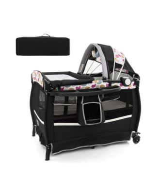 Kids 4 in 1 Portable Pack and Play Nursery Center with Bassinet