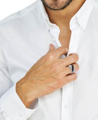 EFFY&reg; Men's Black Spinel (1-5/8 ct. t.w.) & Zircon (1-1/5 ct. t.w.) Ring in Sterling Silver