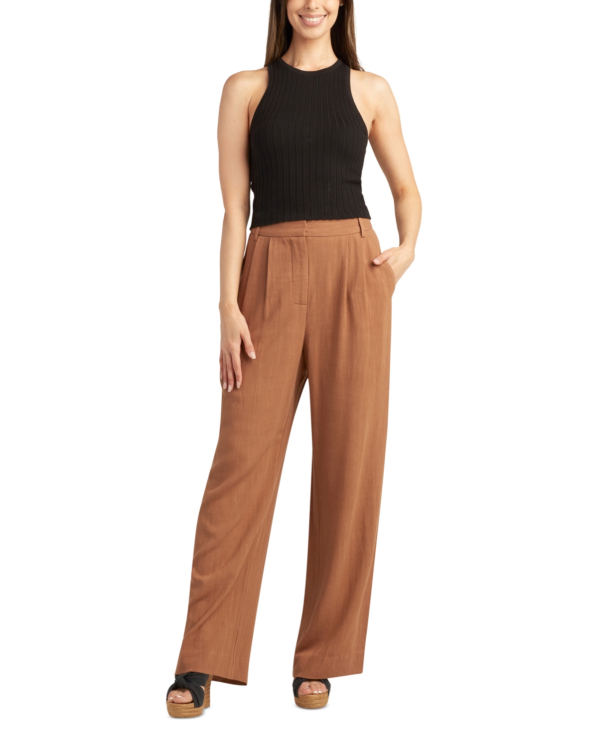 Bcx Juniors' High-Rise Wide-Leg Pants