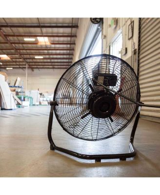 18" Industrial Floor Fan, 3 Speeds, 4012 CFM, Tilt Adjustable, Metal Build, Rotary Switch – For Garage, Gym, Home, Workshop