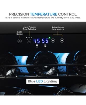 Dual Zone 76-Bottle Wine Fridge – Freestanding Compressor Cooler with Low-Vibration, Quiet Inverter & Digital Thermostat