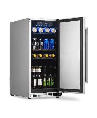 15" 3.2 Cu. Ft. Commercial Stainless Steel Built-in Beverage Refrigerator, Weatherproof and Outdoor Rated