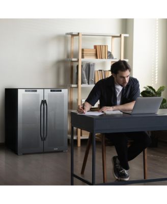 Shadow Series Wine Cooler Refrigerator 18 Bottles & 59 Cans Dual Temperature Zones in Black