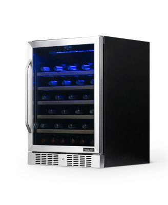 24" Built-In 52 Bottle Compressor Wine Fridge in Stainless Steel with Precision Digital Thermostat and Premium Beech Wood Shelves